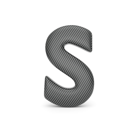 Alphabet made of Carbon fiber, letter S. 3D illustrationの写真素材