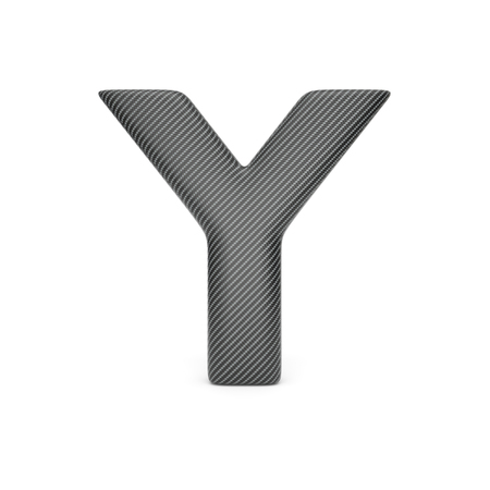 Alphabet made of Carbon fiber, letter Y. 3D illustrationの写真素材
