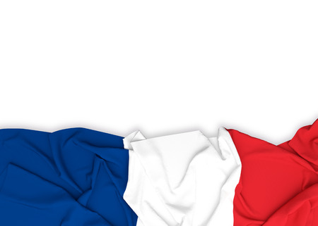 France flag on white background with clipping path. 3D illustrationの写真素材