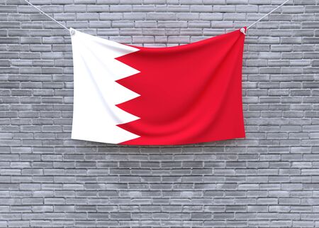 Bahrain flag on brick wall. 3D illustrationの写真素材