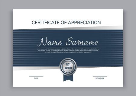 Certificate template, diploma. Vector illustrationのイラスト素材