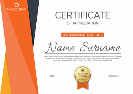 Certificate template, diploma. Vector illustrationのイラスト素材
