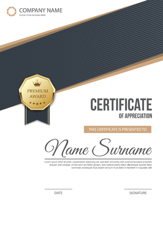 Certificate template, diploma. Vector illustrationのイラスト素材