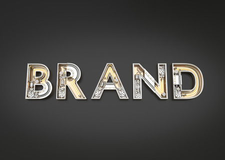 Brand word made from Mechanic alphabet. 3D illustrationの写真素材