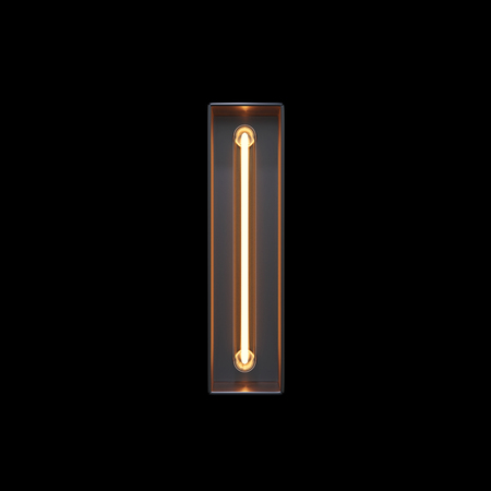 Neon Light Alphabet I with clipping path. 3D illustrationの写真素材