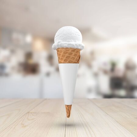 Ice cream in the coneの写真素材