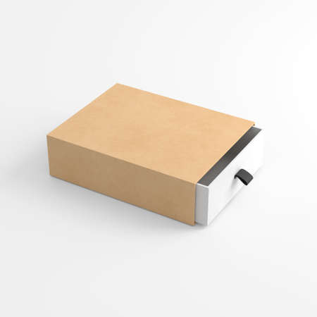 blank cardboard box mockupの写真素材