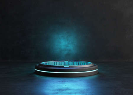 Abstract background, Futuristic pedestal for product presentation. 3D illustrationの写真素材