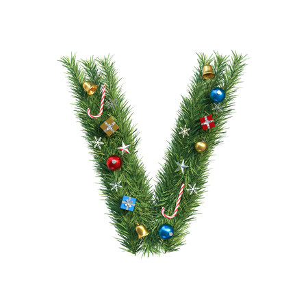 Christmas Alphabet letter Z. 3D illustrationの写真素材