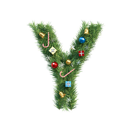 Christmas Alphabet letter Z. 3D illustrationの写真素材
