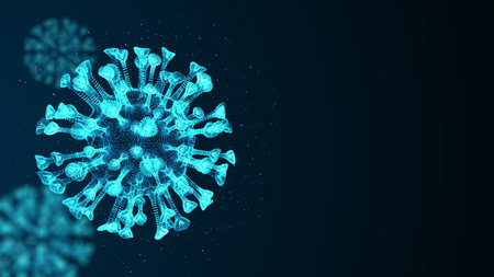 Close up  Virus   on dark background,  disease cell medical.の写真素材