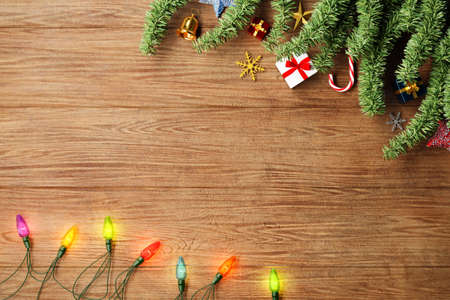 Christmas background and decor with copy space. 3D illustrationの写真素材