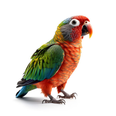 Colorful parrot isolated on white backgroundの素材