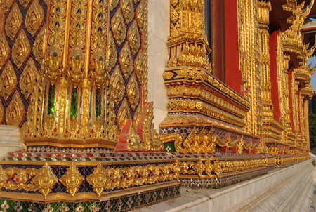 Windows Church Wat Samain Naree Temple Bangkokの写真素材