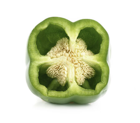Fresh sweet pepper isolated on white backgroundの写真素材
