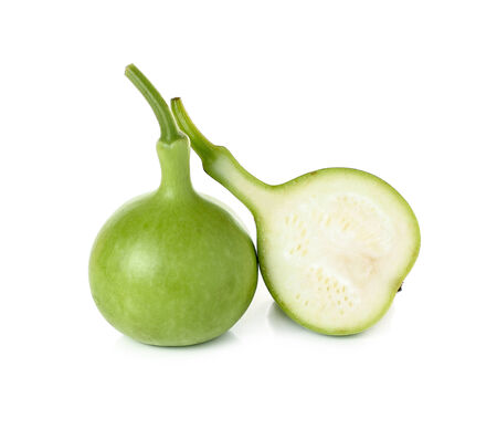 Calabash, Bottle Gourd isolated on white backgroundの写真素材