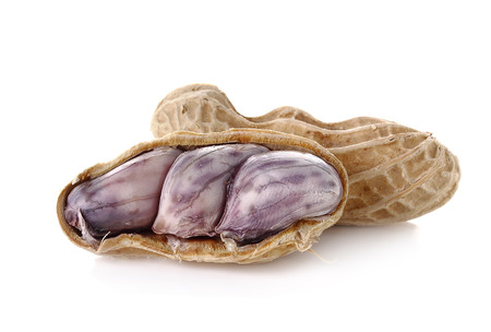 peanut, nut, goober, ground-nut, monkey-nut isolated on white background.の写真素材