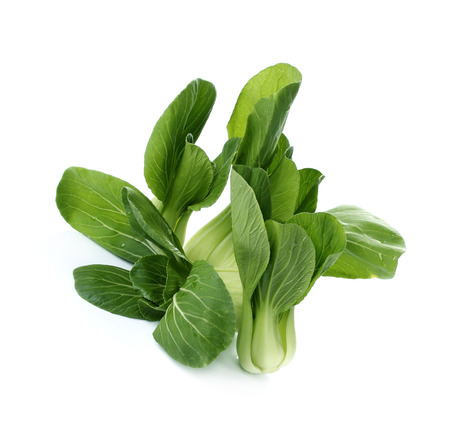 Bok choy (chinese cabbage or Qing geng cai) isolated on white background.の写真素材
