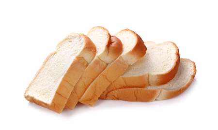 slice of bread isolated on white background.の写真素材