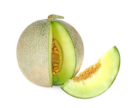 Melon fresh fruit isolated on a white background.の写真素材