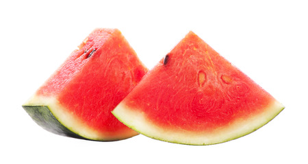 Slice of watermelon isolated on a white background.の写真素材