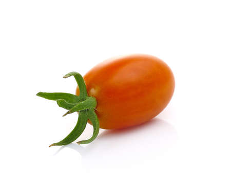 cherry tomatoes isolated on a white background.の写真素材