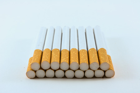 cigarette isolated on white backgroundの写真素材