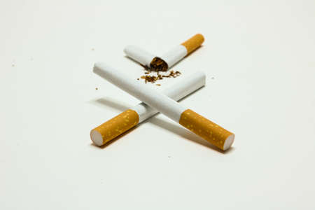 cigarette isolated on white backgroundの写真素材