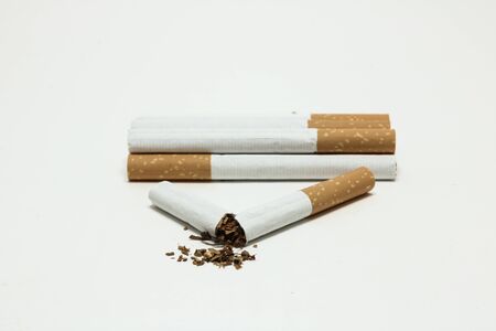 cigarette isolated on white backgroundの写真素材