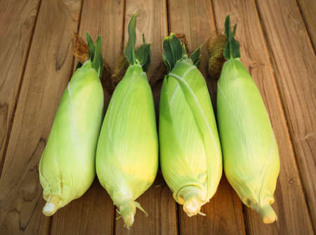 four corn on woodtable