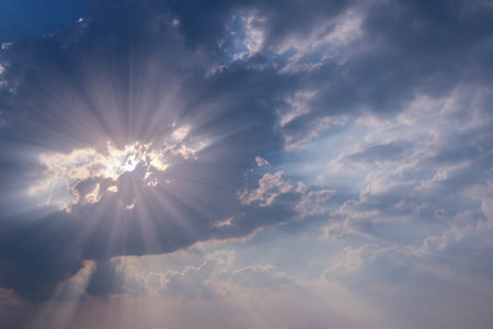 Beautiful cloud and sky sunlight ray while sunset in twilight time.
