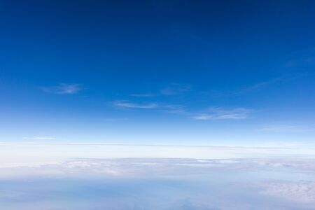 beautiful blue sky and cloud view from airplane.の写真素材