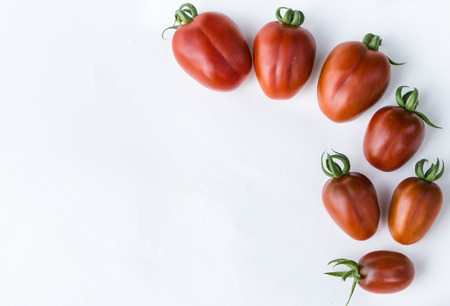Close up cherry tomato on white background isolated.の写真素材