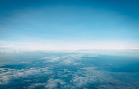 Beautiful blue sky and cloud view from airplane.の写真素材
