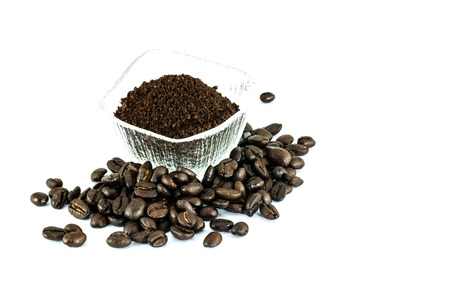 Coffee tastes better in a little glass cups.の写真素材