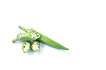 Fresh roselle putting green on a white background.の写真素材