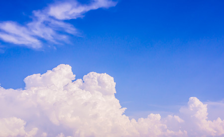 Sky and white clouds in the summer before the storm.の写真素材