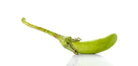 Green eggplant placed on white background.の写真素材