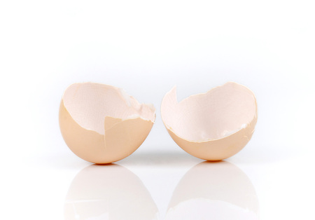 Broken egg,egg shell isolated on white background.