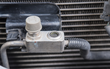 Car refrigerant valve,Check refrigerant car,Air Car Check.の写真素材