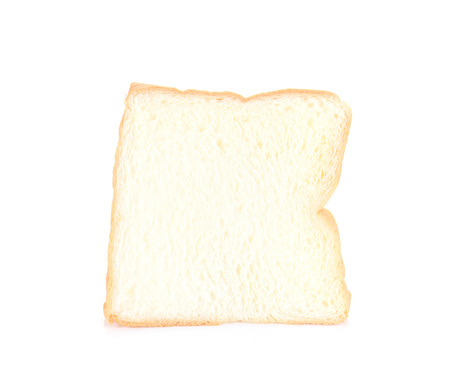 Slice bread on white background.