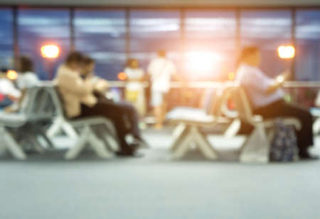 Tourists or group of people waiting for departure time.Blur images and background.の写真素材