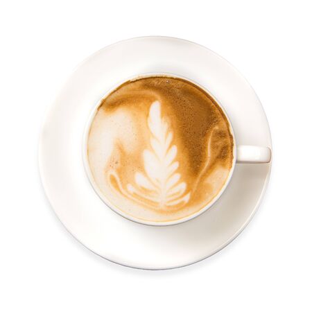 White coffee cup on white background.の写真素材