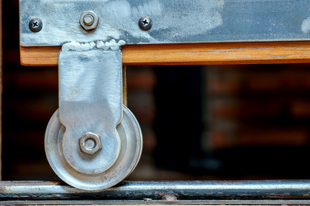 Sliding door wheel vintage loft style.の写真素材
