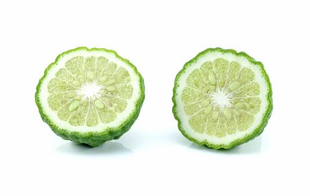 Bergamot on white background.の写真素材