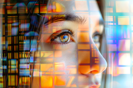 Elevate your projects with captivating artwork featuring a girl's face, perfect for International Women's Day celebrations. Explore the beauty and versatility of modern multimedia design and digital collage, offering endless creative possibilities.の素材