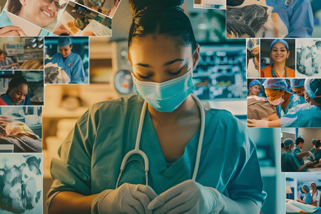 Mark International Nurses Day with images that pay tribute to the unwavering sacrifice and dedication of nurses worldwide. Capture the essence of compassion, resilience, and heroism in your projects, honoring these healthcare heroes.の素材