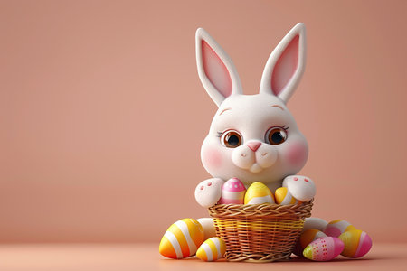 Easter Bunny Cute 3D, Elevate your Easter designs with this adorable 3D bunny. Perfect for adding a touch of charm and whimsy to your projects, this cute bunny illustration will delight viewers of all ages.の素材