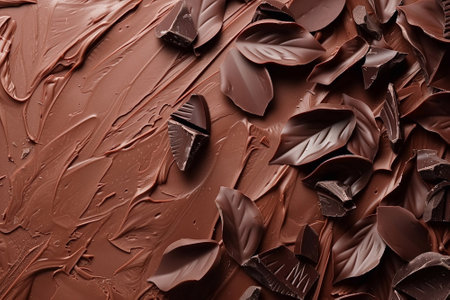 World Chocolate Day abstract background, image crafted from chocolate delectable, for creative or advertising purposes.の素材