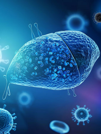 3D illustration World Hepatitis Day to increase awareness of hepatitis B and hepatitis C and support prevention. Diagnosis and treatment around the world.の素材